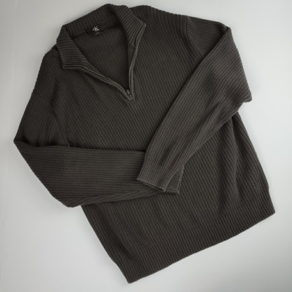 Calvin Klein Other - Calvin Klein Men’s 1/4 Zip Brown Sweater Size XL